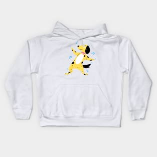 dancing brown dog design Kids Hoodie